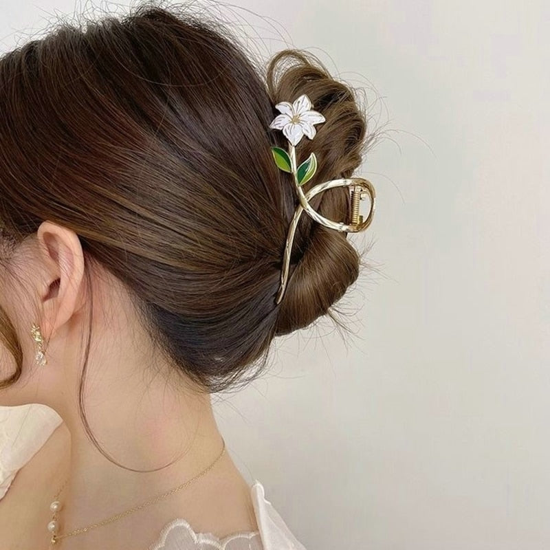 Dainty Floral Hair Claw Clip - claws, coquette, hair, hair accessories, hair claw Kawaii Babe