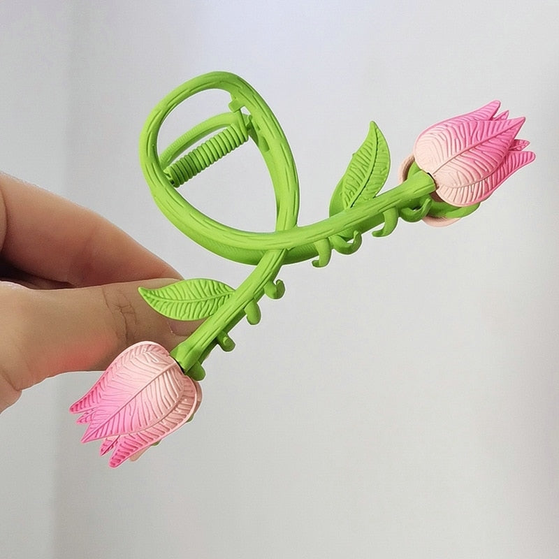 Dainty Floral Hair Claw Clip - claws, coquette, hair, hair accessories, hair claw Kawaii Babe