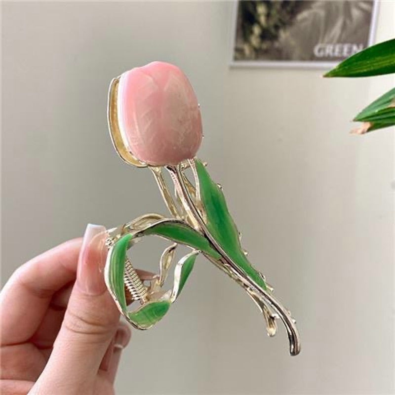 Dainty Floral Hair Claw Clip - claws, coquette, hair, hair accessories, hair claw Kawaii Babe