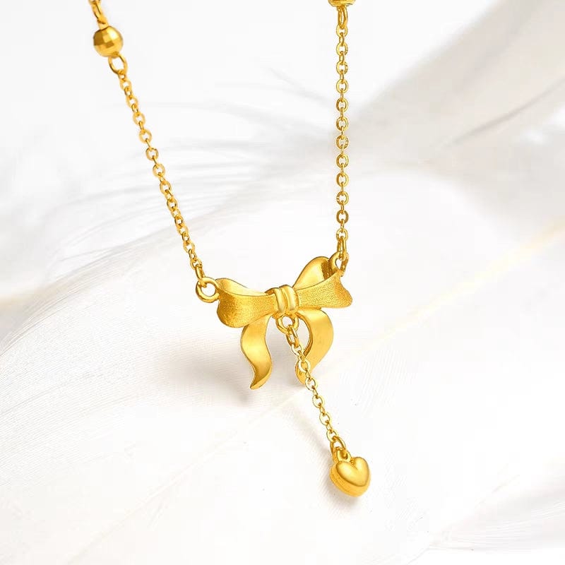 Trendy Gold Bowknot Necklace