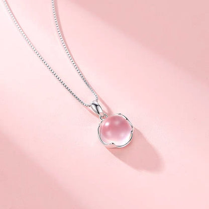 Trendy Pink Crystal Pendant Necklace