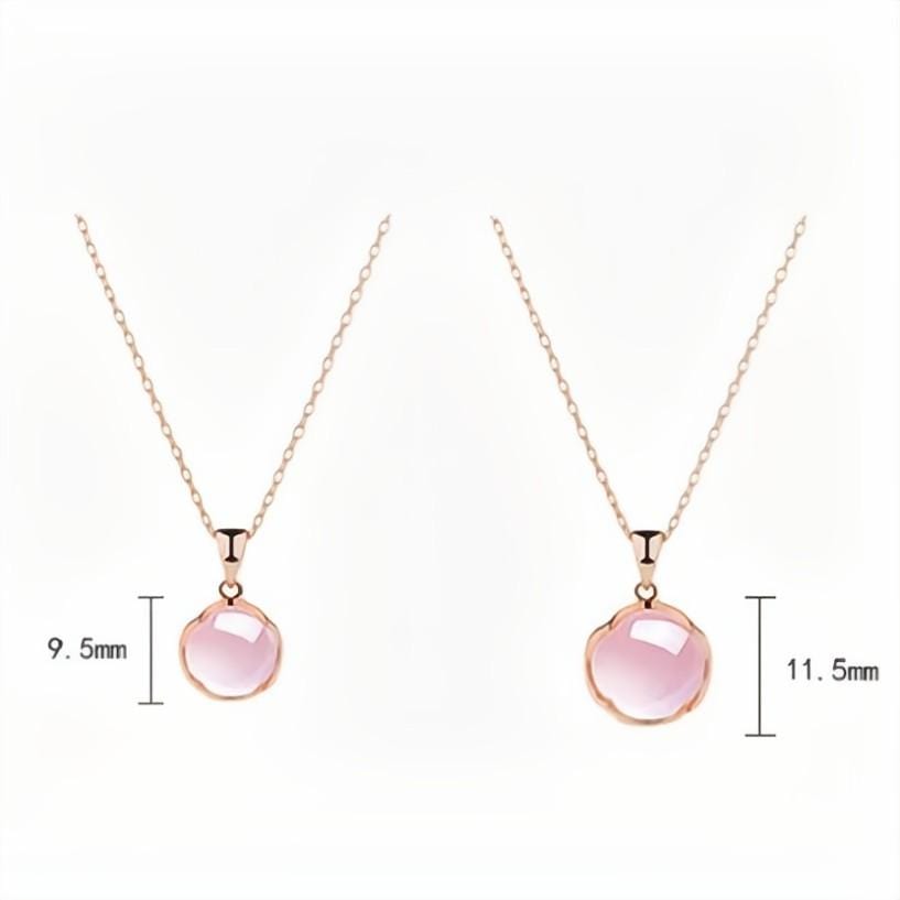 Trendy Pink Crystal Pendant Necklace