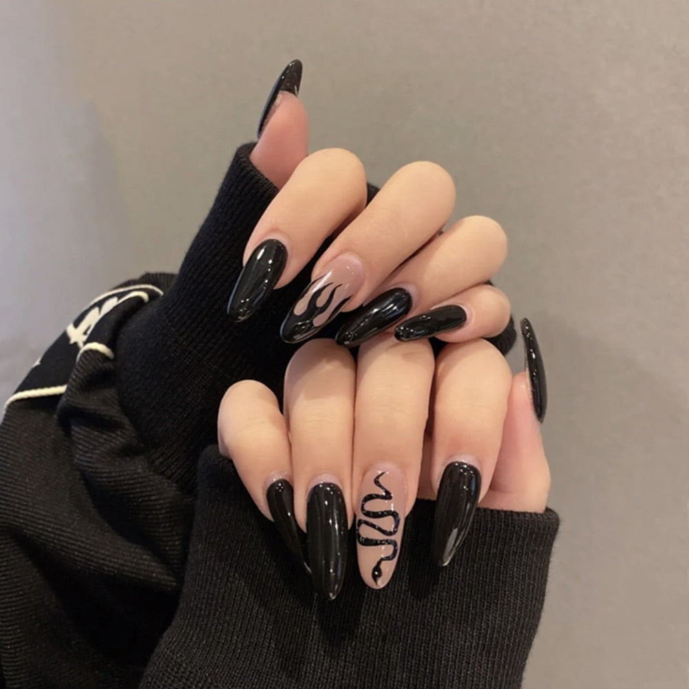 Dark gothic press on nails - goth - gothic - kawaii - nail art - nails