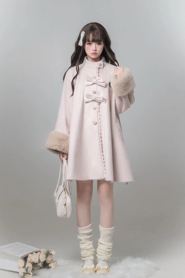 Bella SP Stand Collar Bow Coat Cloak, Long Sleeves Sweet Lolita Outerwear