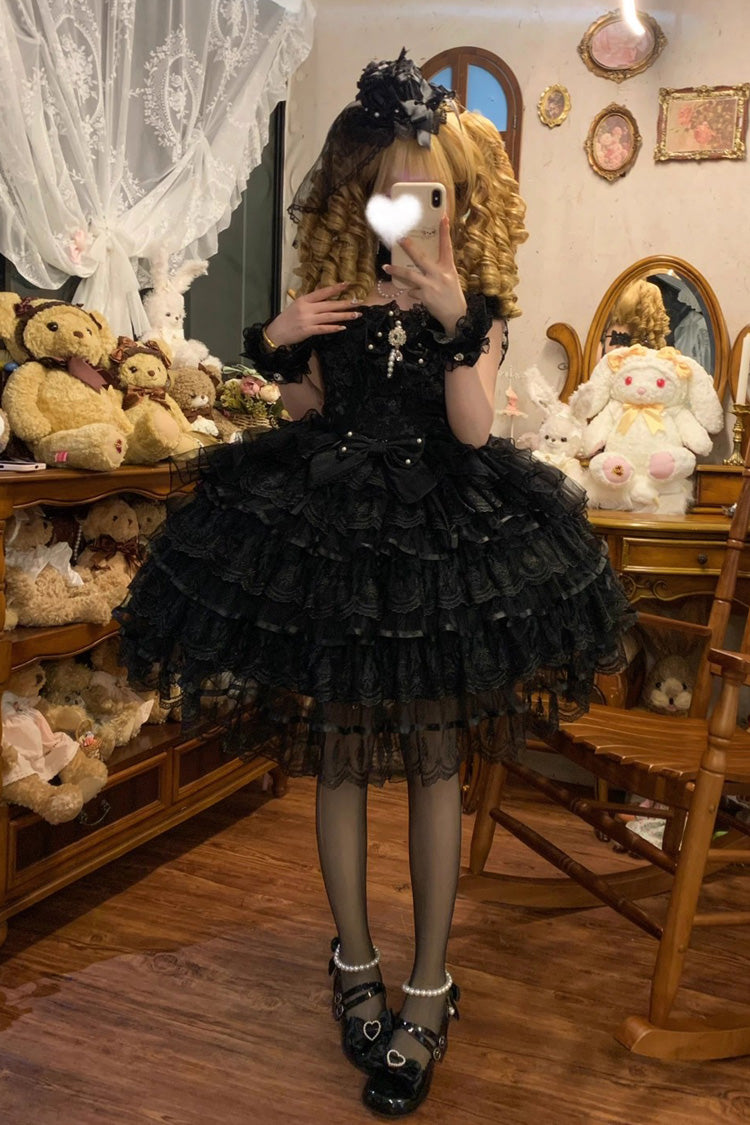 Sleeveless Multi-Layered Ruffle Hanayome JSK Dress - Ballad of Feathers