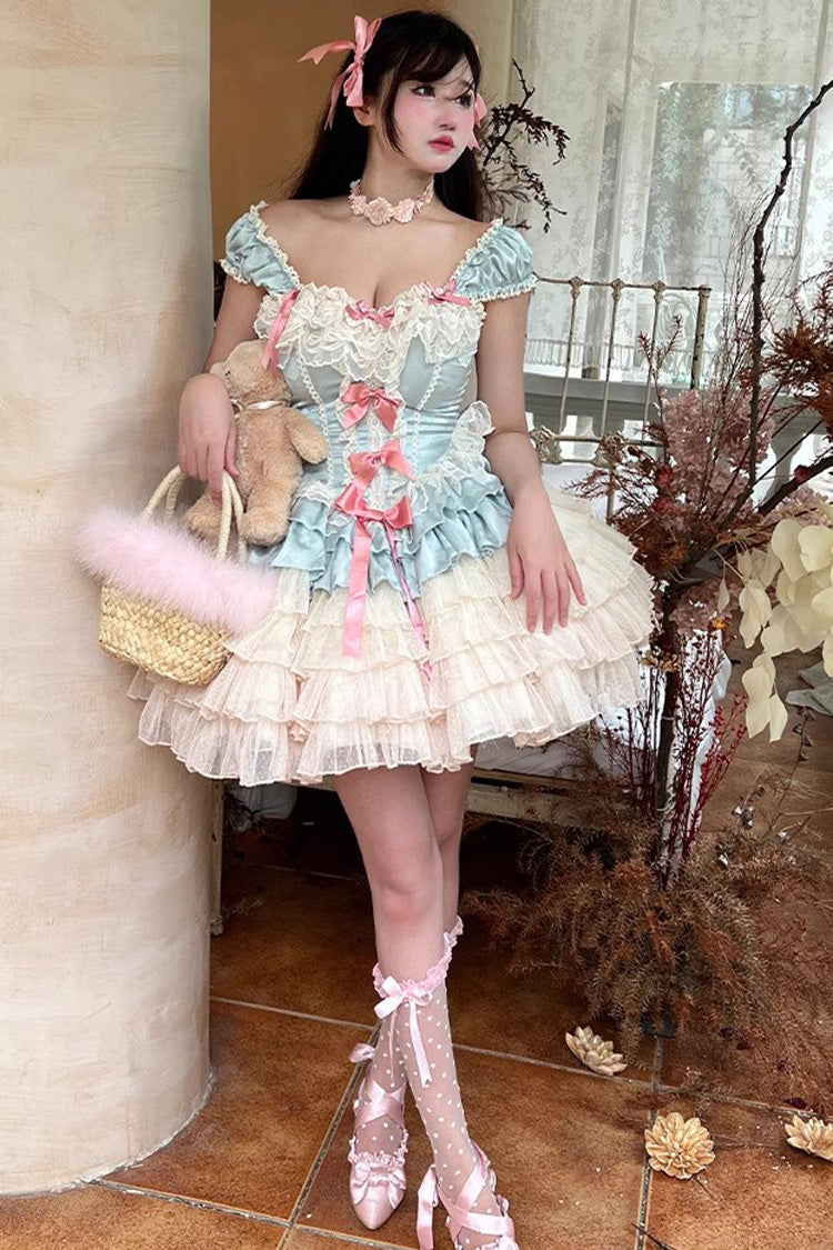 Goddess Ballet Romance Multi-Layer Ruffle Sweet Princess Dress - 2 Shades