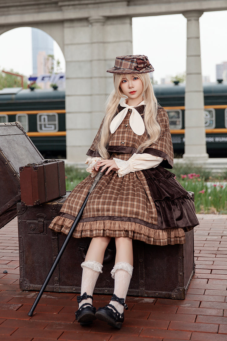 Chocolate High Waist Asymmetric Ruffle Strap Dress - Morning Tune