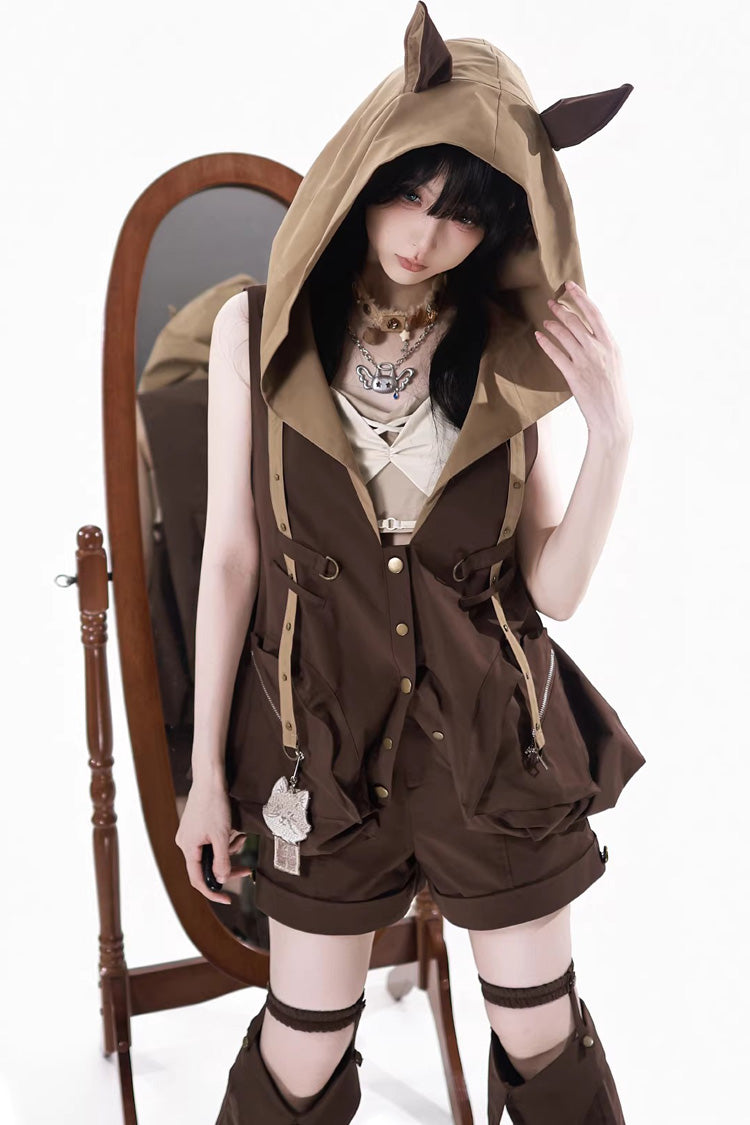 Chocolate Hooded Punk Prince Ouji Set - Fox Trail Chronicles