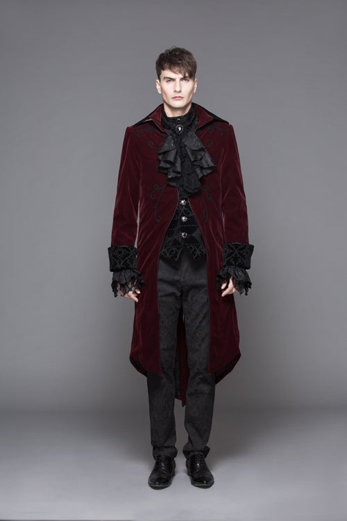 Ruby Two-Piece Velvet Gothic Overcoat with Party Flair