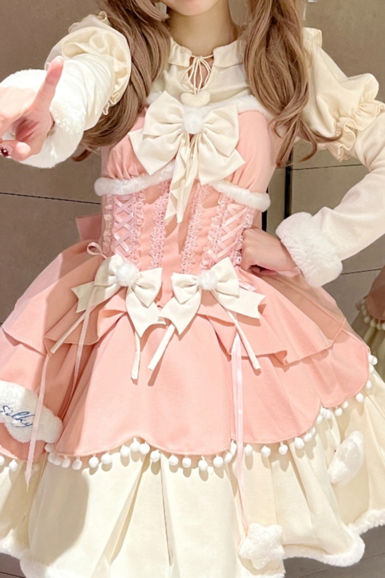 Charming Layered Bow Autumn Winter Princess JSK - Sweet Lolita 3 Shades
