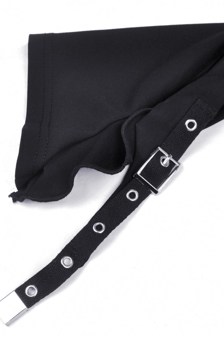 Cat Ear Hooded Cape with Lace-Up and Buckles