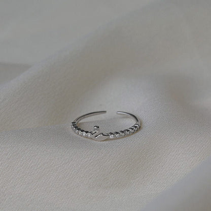 Delicate Silver Swan Open Ring