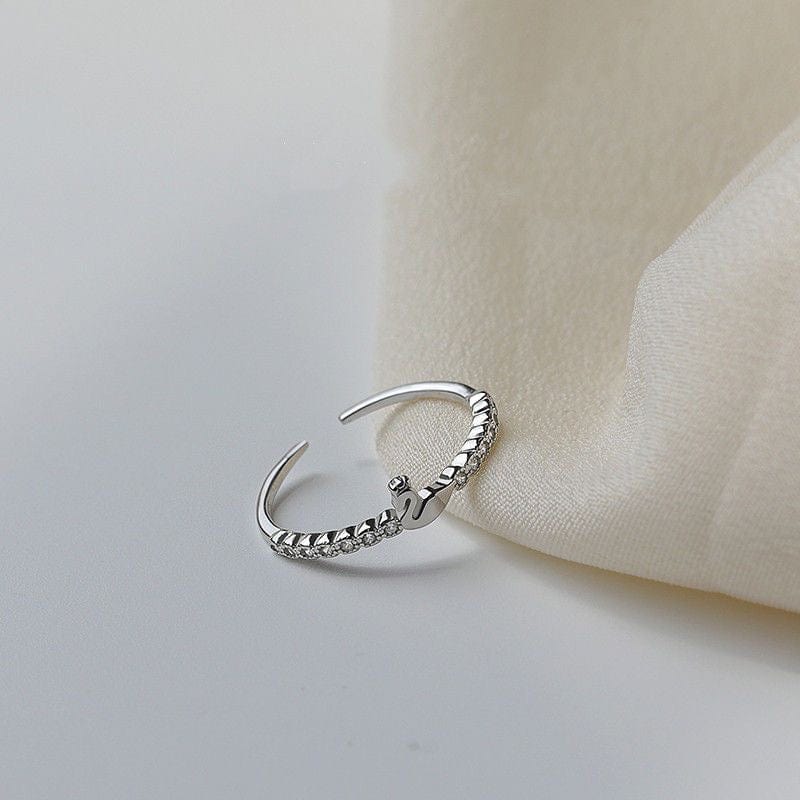 Delicate Silver Swan Open Ring