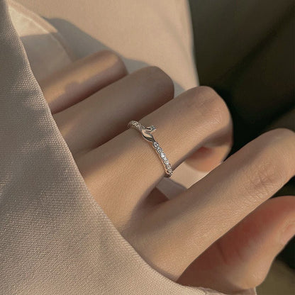 Delicate Silver Swan Open Ring