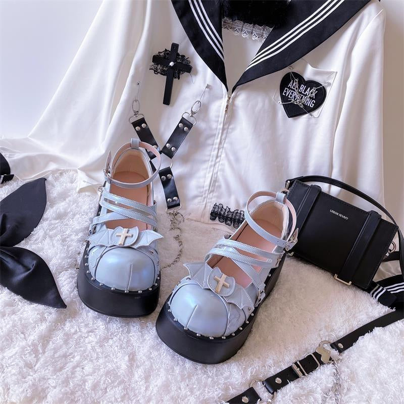 Devil’s cry mary janes - bat - wing - bats - buckle shoes - devil