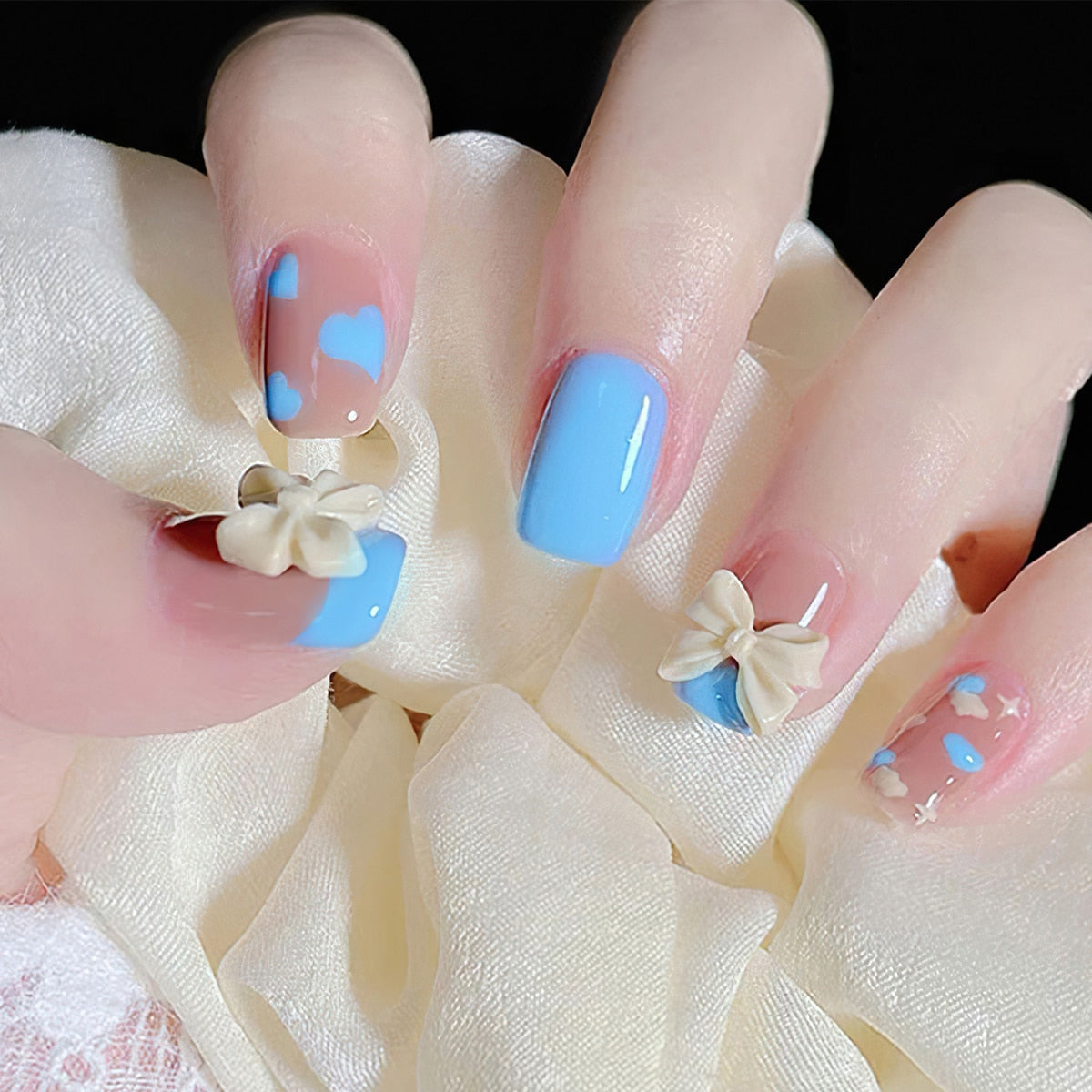 Dolly press on nails - bows - butterfly - gems - hearts - jeweled
