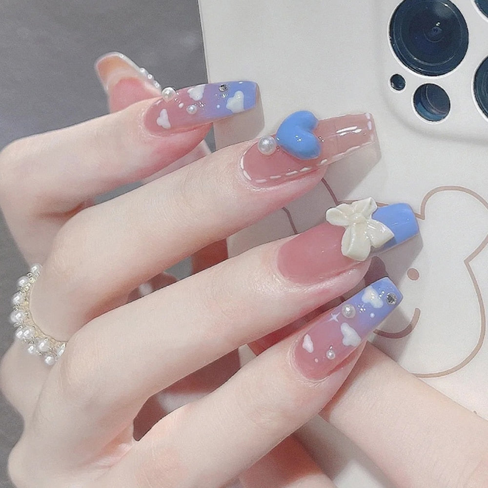 Dolly press on nails - bows - butterfly - gems - hearts - jeweled