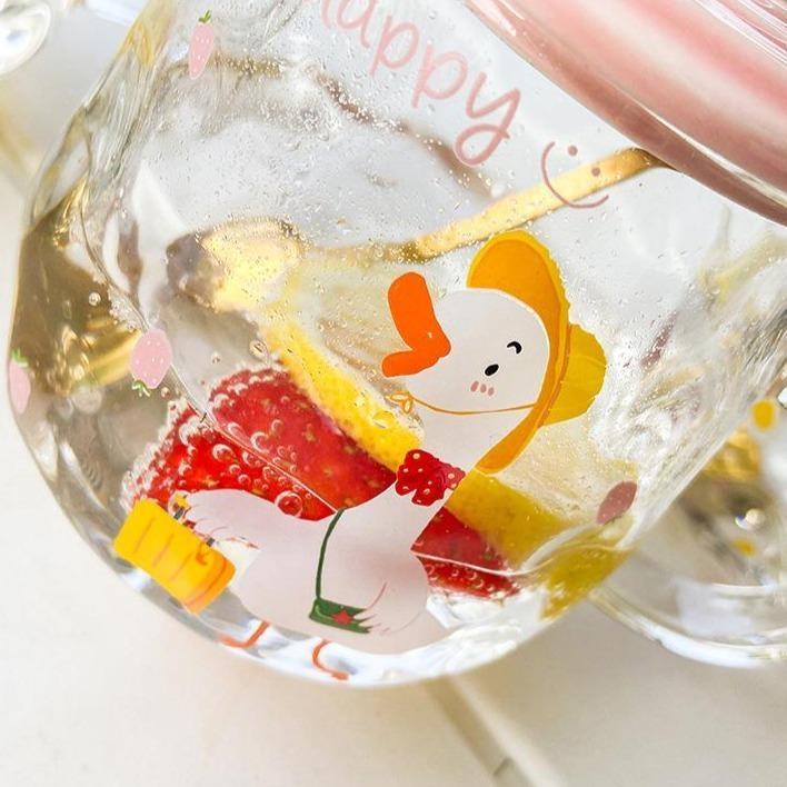 Duck Goose Mug With Lid - bottles, cups, duck, ducks, ducky