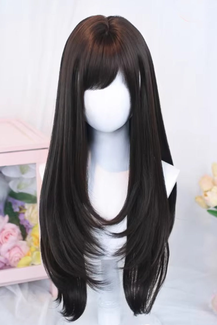 Side-Swept Long Straight Japanese Wig
