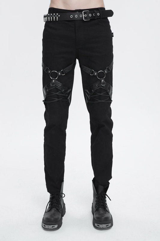 Midnight Punk Trousers with Buckle Accents
