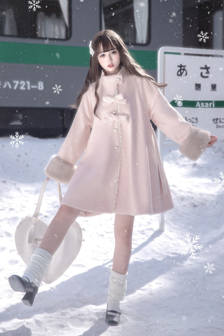Bella SP Stand Collar Bow Coat Cloak, Long Sleeves Sweet Lolita Outerwear