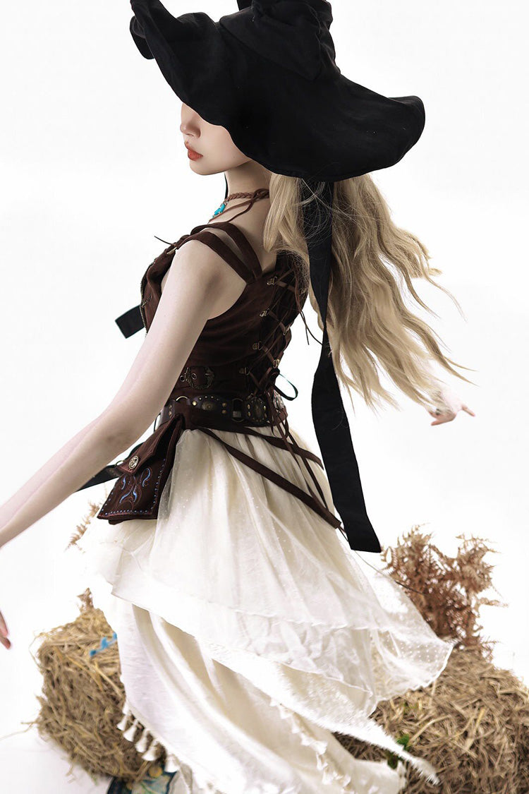 Vintage Lolita Skirt Set with Irregular Ruffled Embroidery