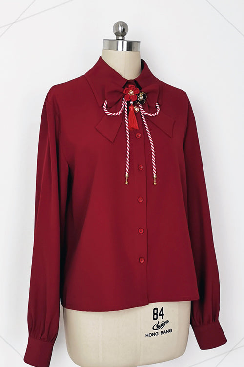 Ruby Lily Rabbit Collared Blouse with Extended Cuffs