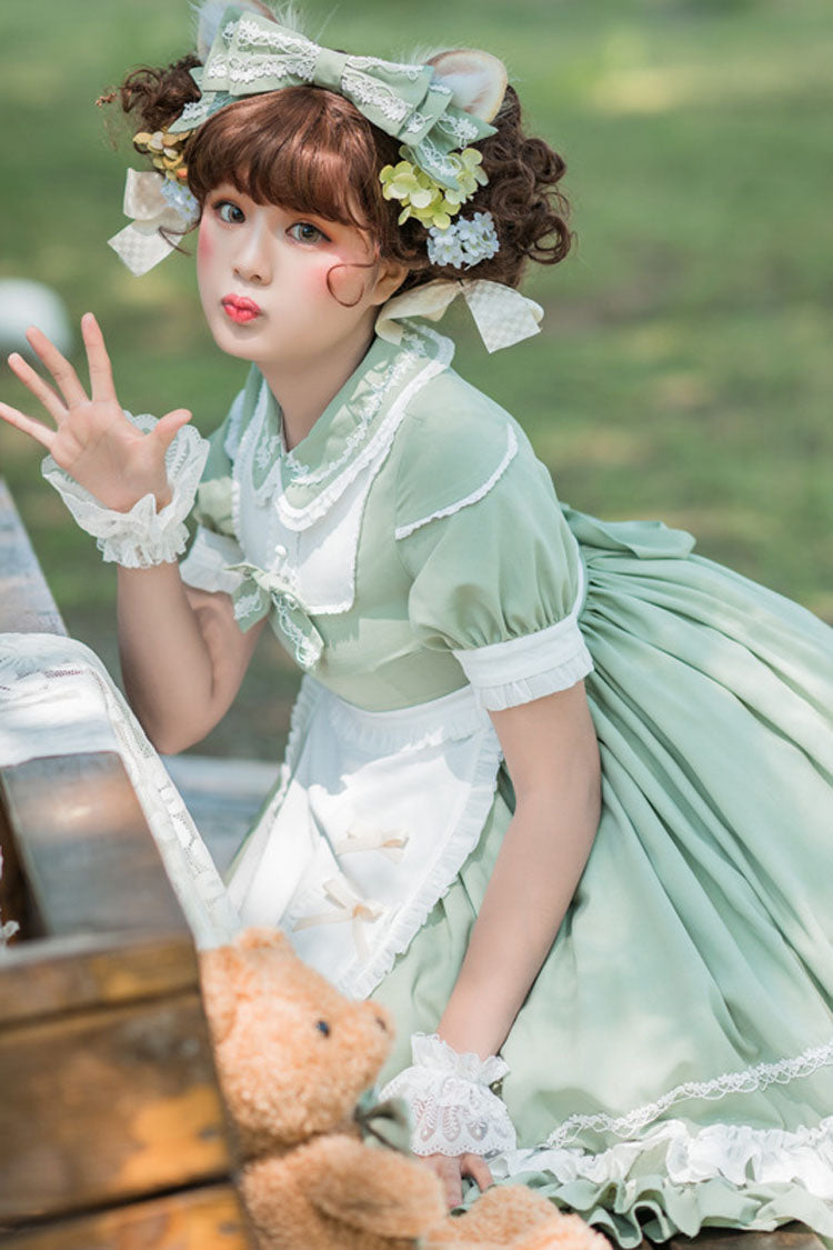 Emerald High-Waist Bow Multi-Layer Classic Lolita JSK Dress