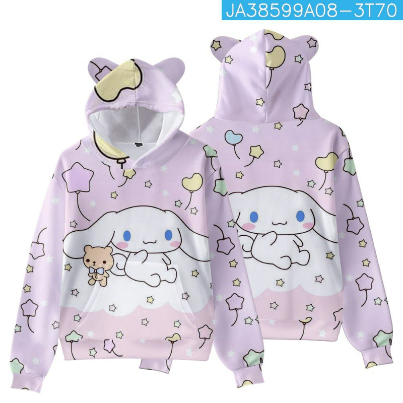 Pull à capuche pour enfants imprimé Kawaii Cinna KI595