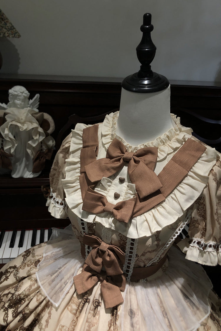 Daily Sweet Lolita Dress with Round Collar and Short Sleeves