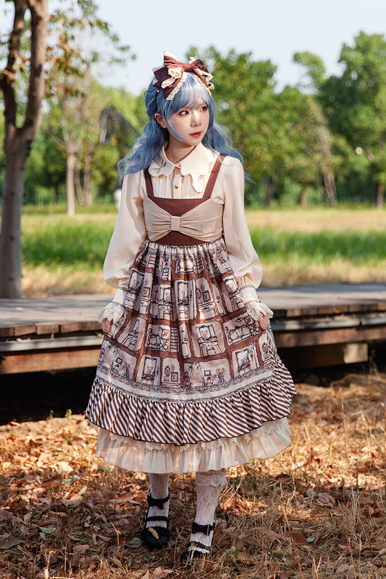 Sweet Lolita Dress with Bowknot and Print