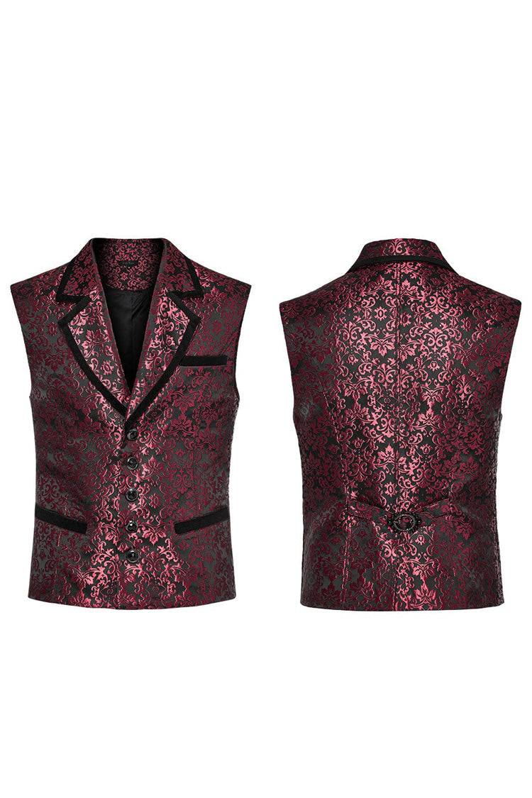 Gothic Men's Sleeveless Vest with Gem Buttons and V-Neck - Two Colorways