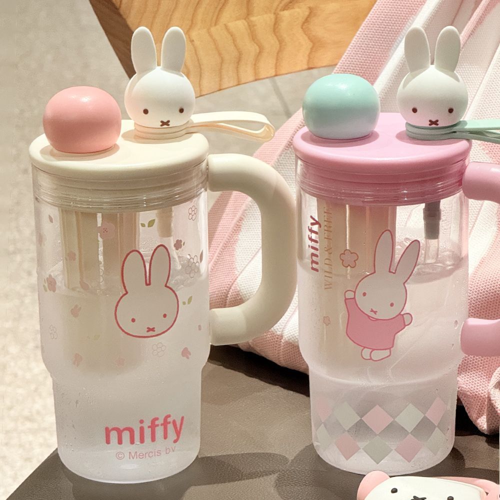 Pink Bunny Summer Straw Water Cup KI745