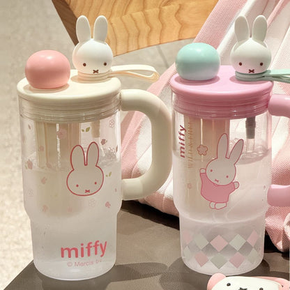 Pink Bunny Summer Straw Water Cup KI745