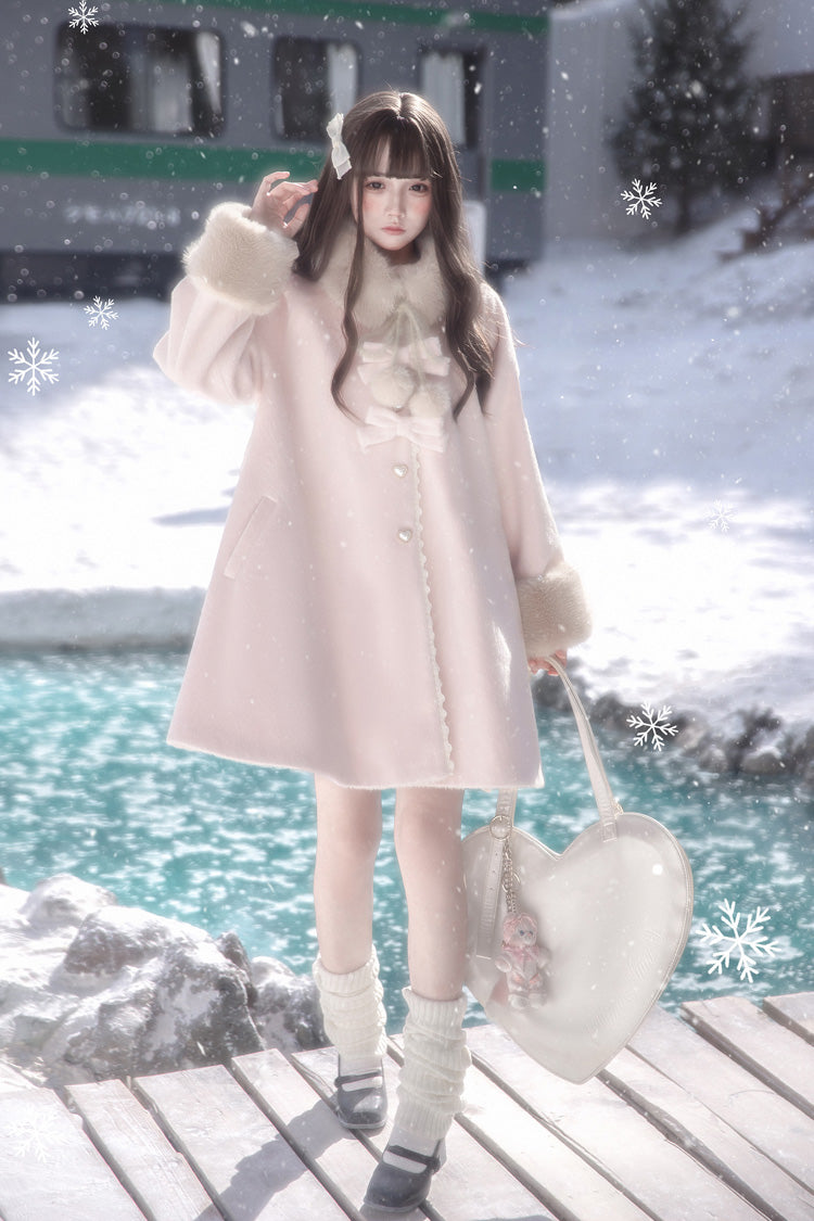 Bella SP Stand Collar Bow Coat Cloak, Long Sleeves Sweet Lolita Outerwear