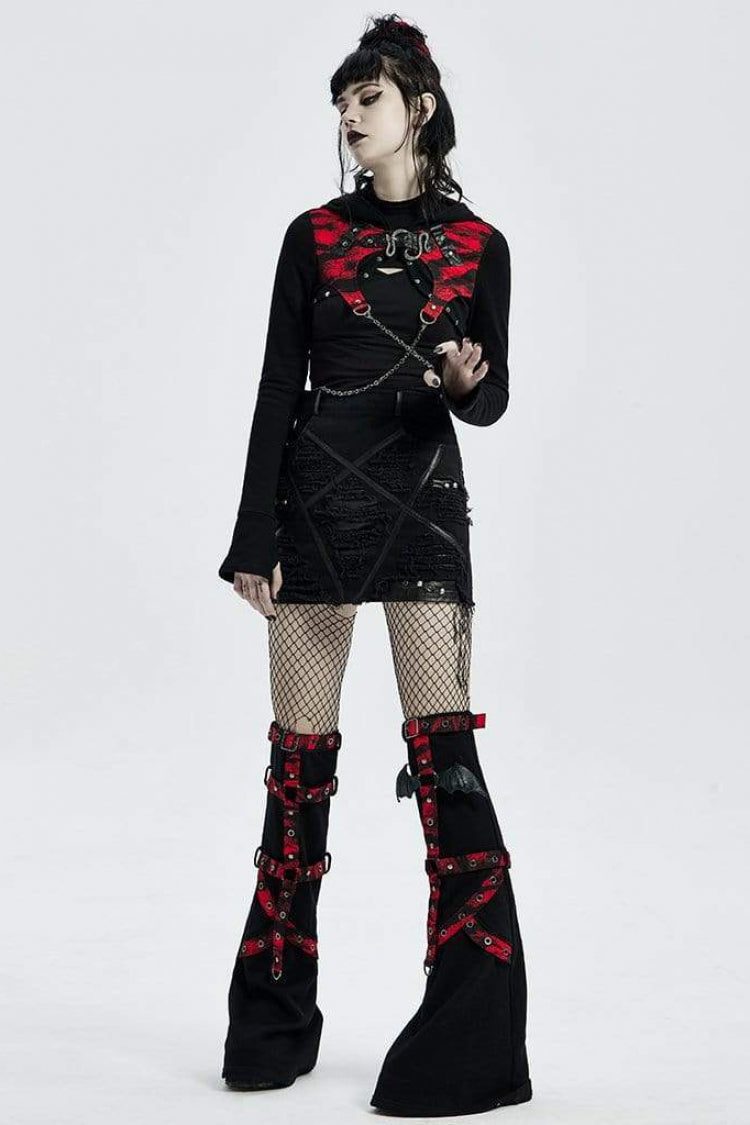 Steampunk Women's Hooded Coat with Ornate Chain Stitching - Dual Tone