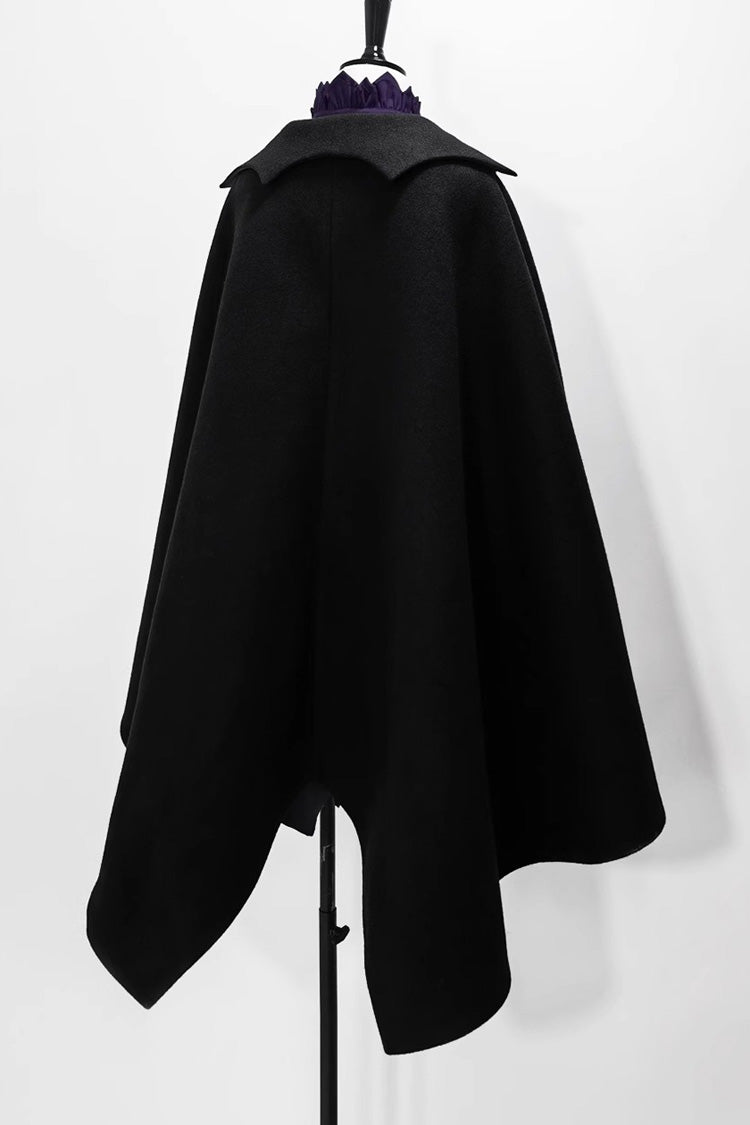Woolen Ouji Cloak for Daily Lolita Style - Noir