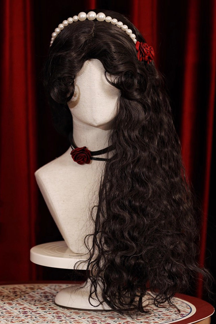 Vintage Lolita Curl Wig - Fluffy Wool - Matte Black - Gypsy Rose Style