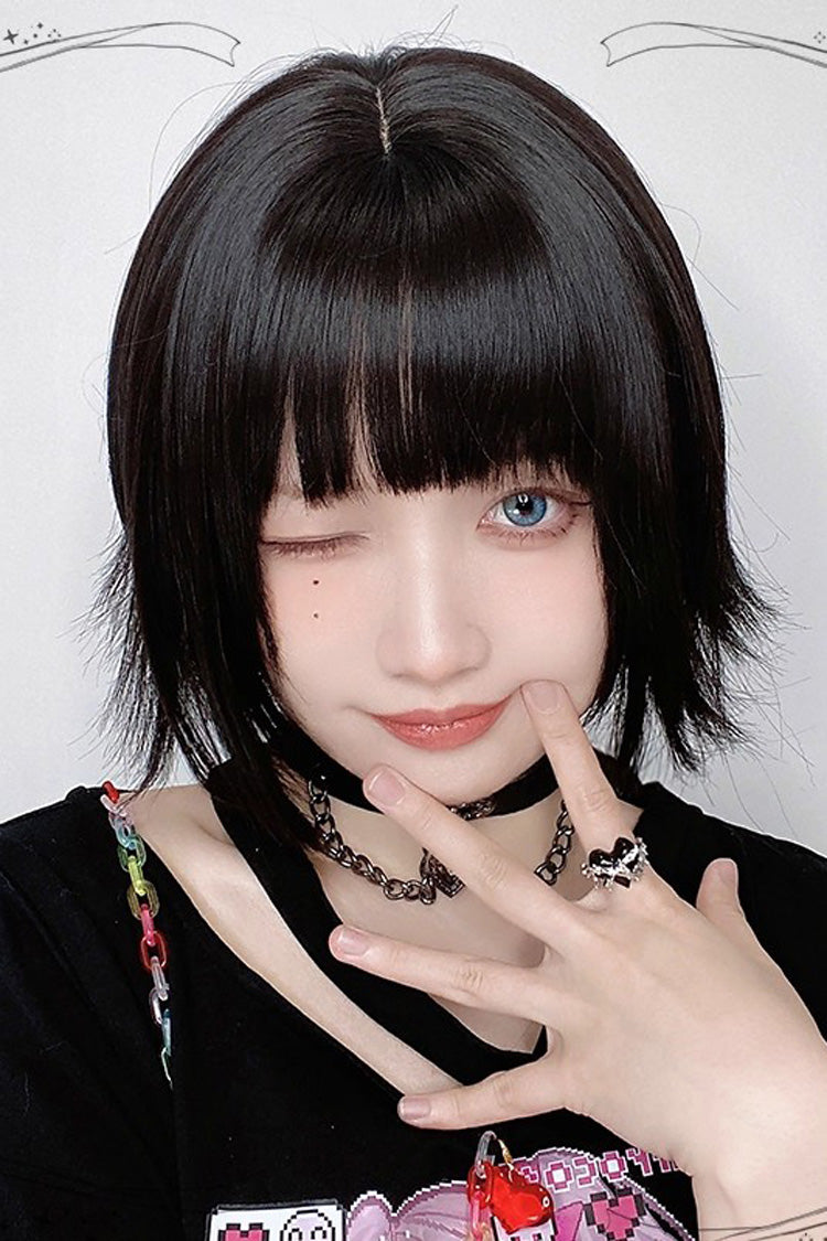 Japanese Lolita Wig with Outward Curled Bangs