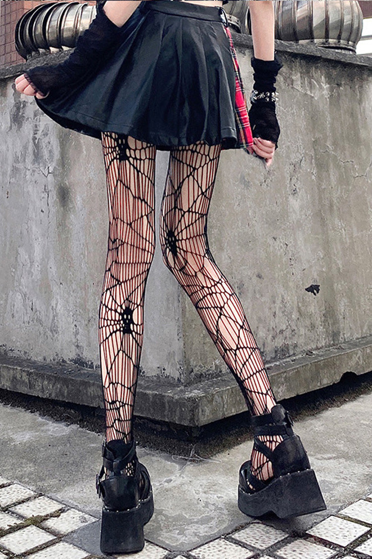 Halloween Skull-Pattern Sheer Gothic Tights