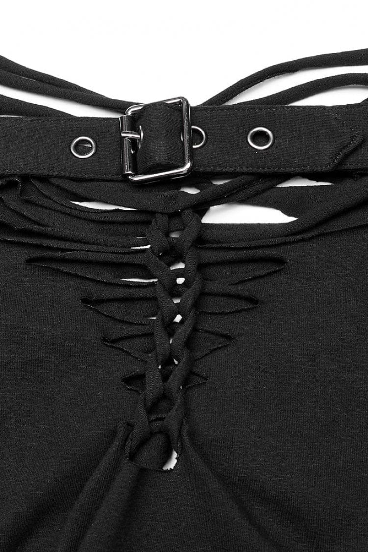 Steampunk Tee with Adjustable Distressed Shoulders