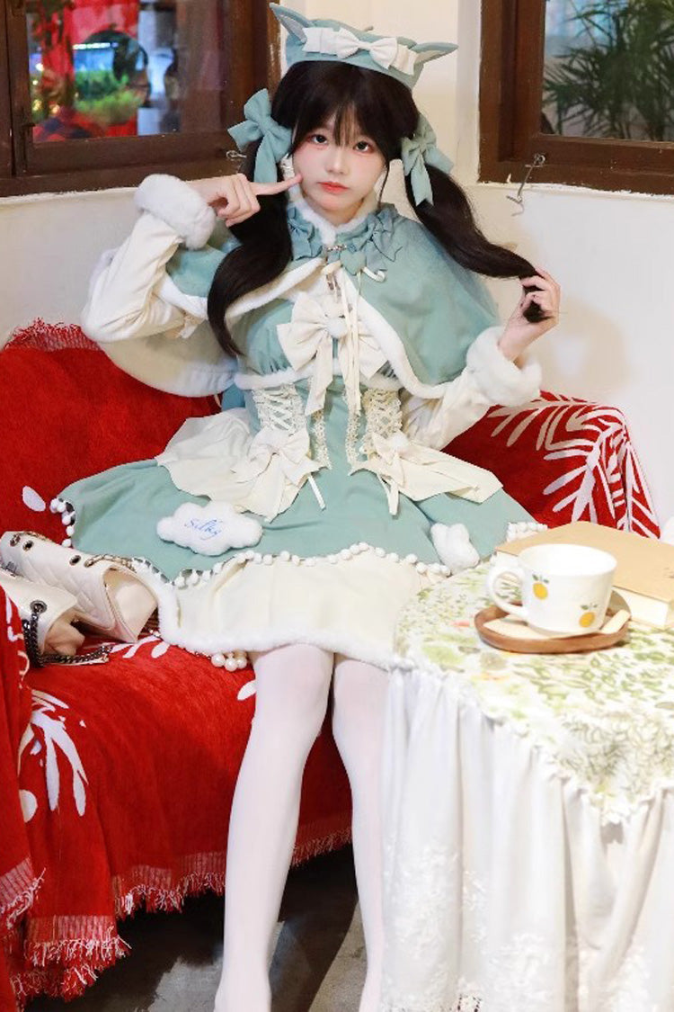 Charming Layered Bow Autumn Winter Princess JSK - Sweet Lolita 3 Shades