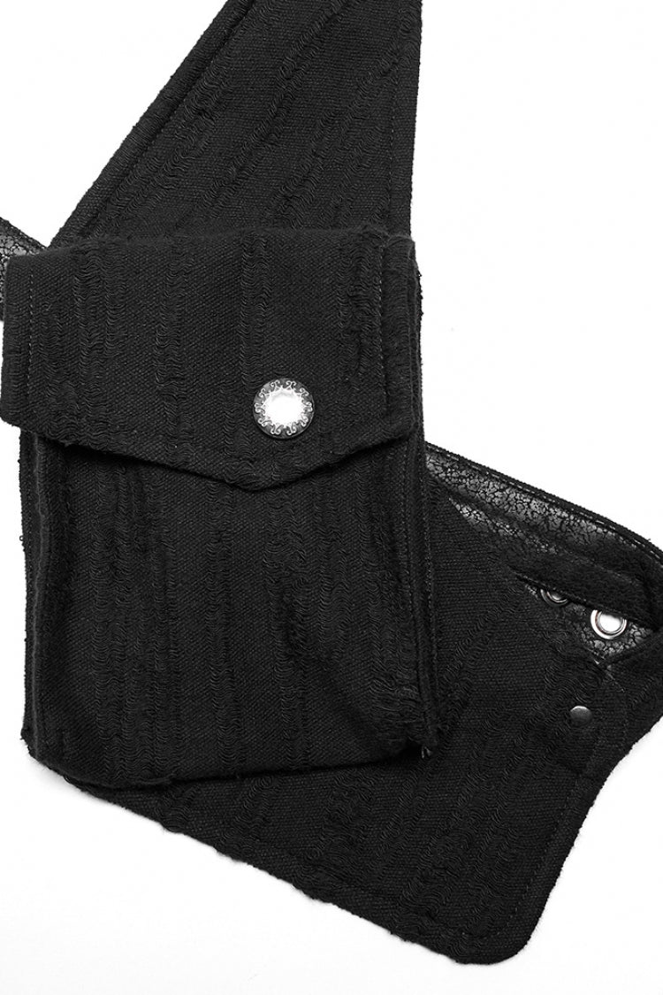 Men's Steampunk Strap Bag in Crackle Leather with Adjustable Fit