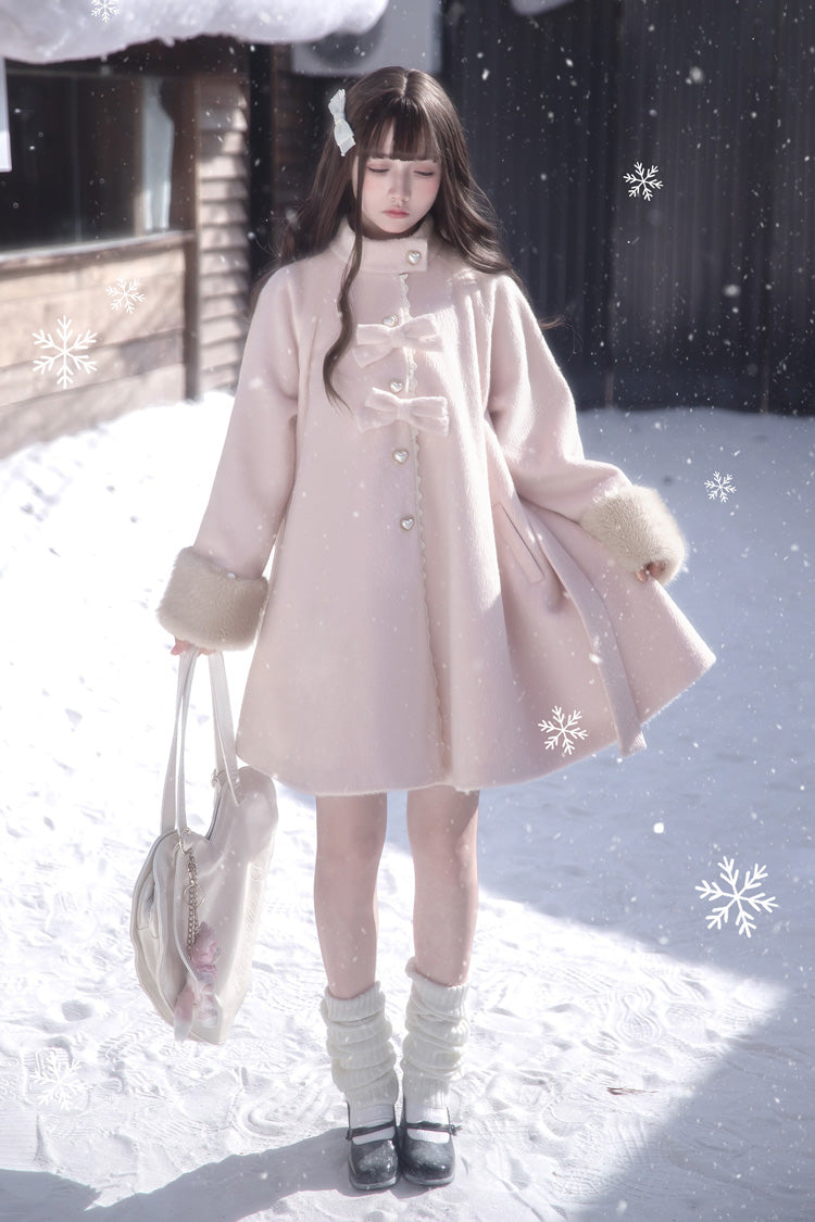 Bella SP Stand Collar Bow Coat Cloak, Long Sleeves Sweet Lolita Outerwear