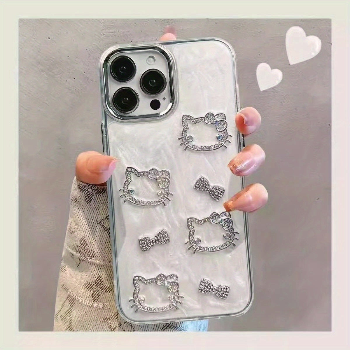 Kawaii White Kitty Electroplated Protective Case