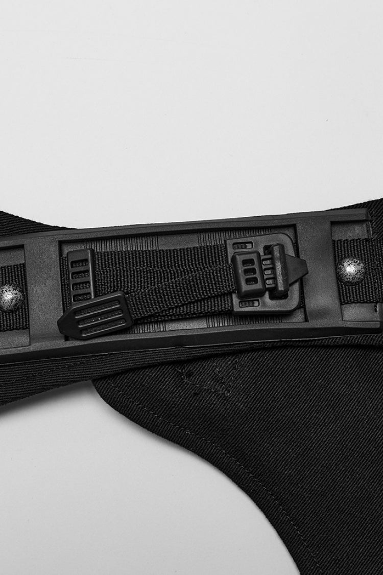 Steampunk Harness with Slash Shoulder and Buckles - Noir