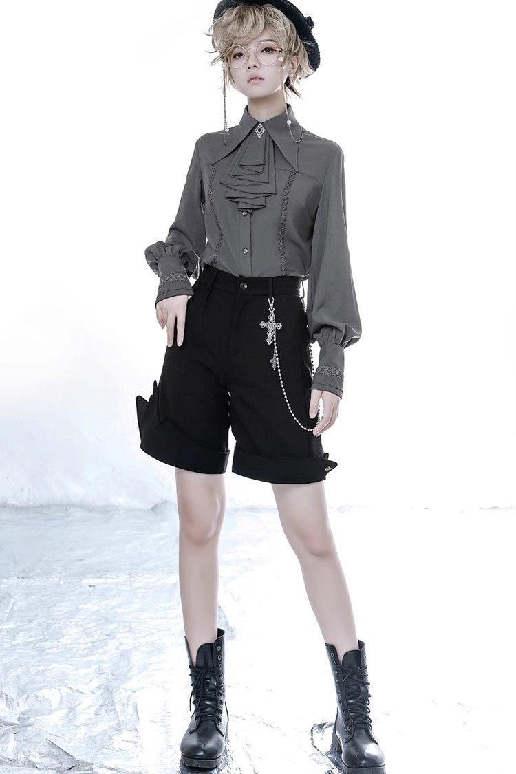 Ouji Lolita Shirt with Lamb Print - Long Sleeve - Triple Color Options