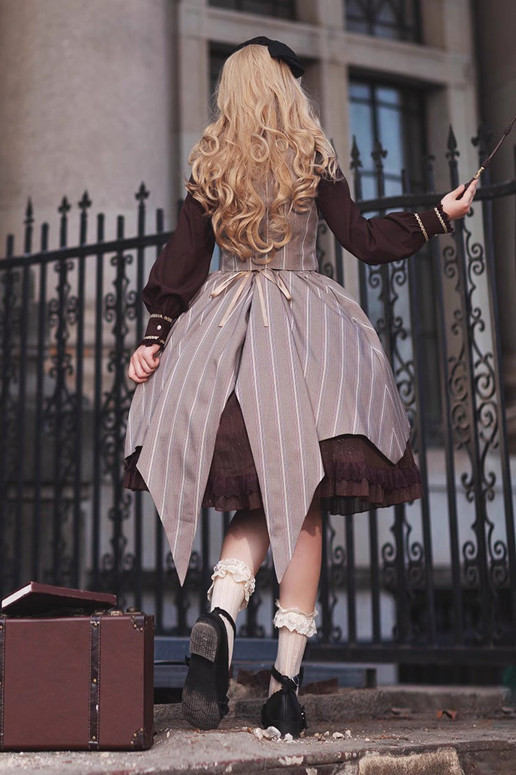 Classic Lolita Skirt with Ruffle Cardigan and Witch's Notes Print