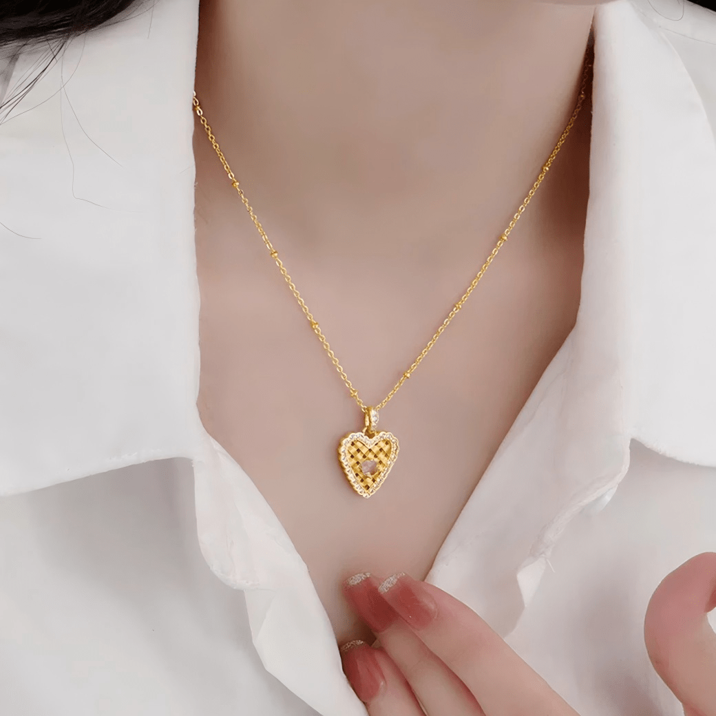 Elegant Braided Heart Necklace