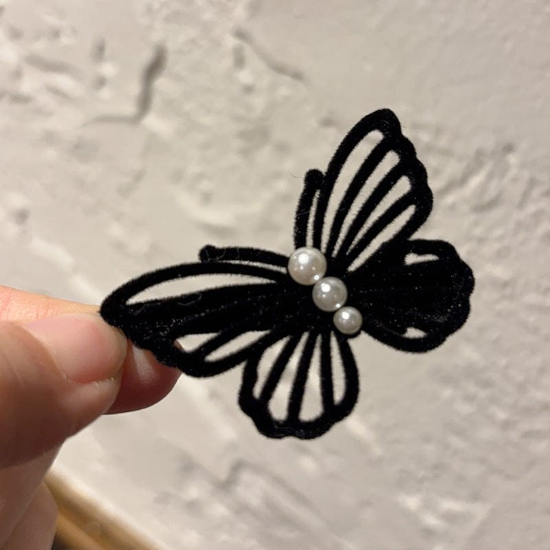 Elegante Haarspange mit Perlen-Schmetterling